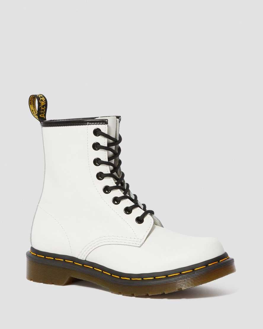 weiße dr. martens 1460 smooth damen-schnürstiefel