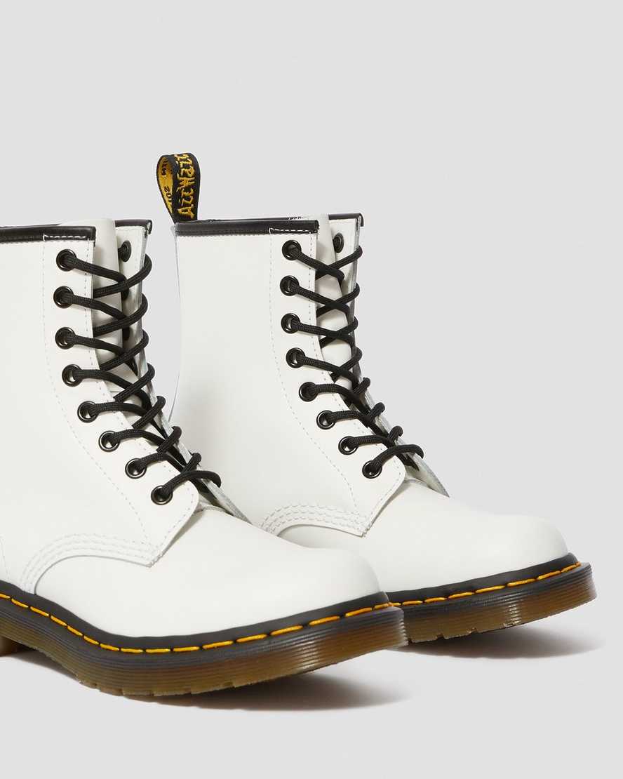 weiße dr. martens 1460 smooth damen-schnürstiefel