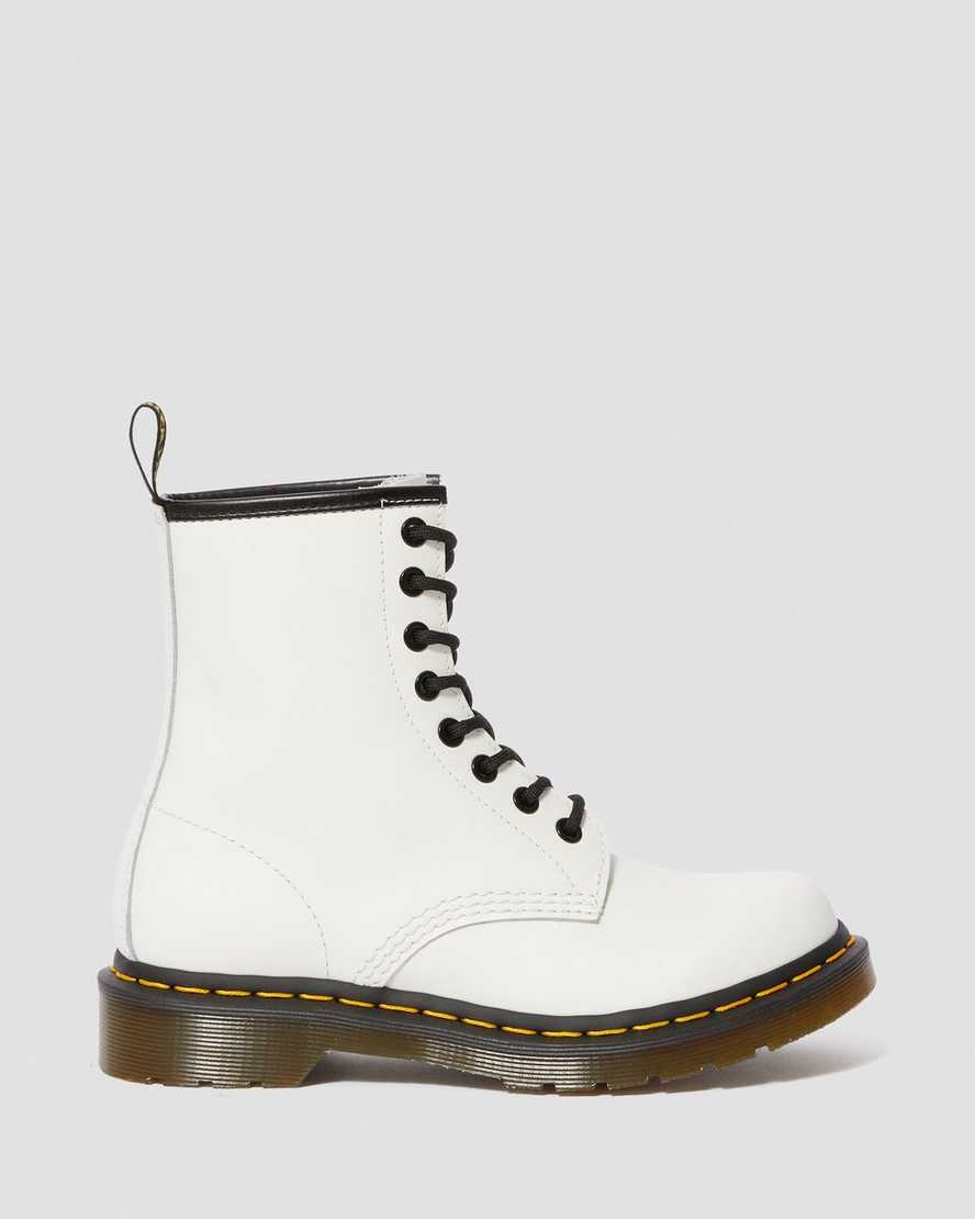 weiße dr. martens 1460 smooth damen-schnürstiefel