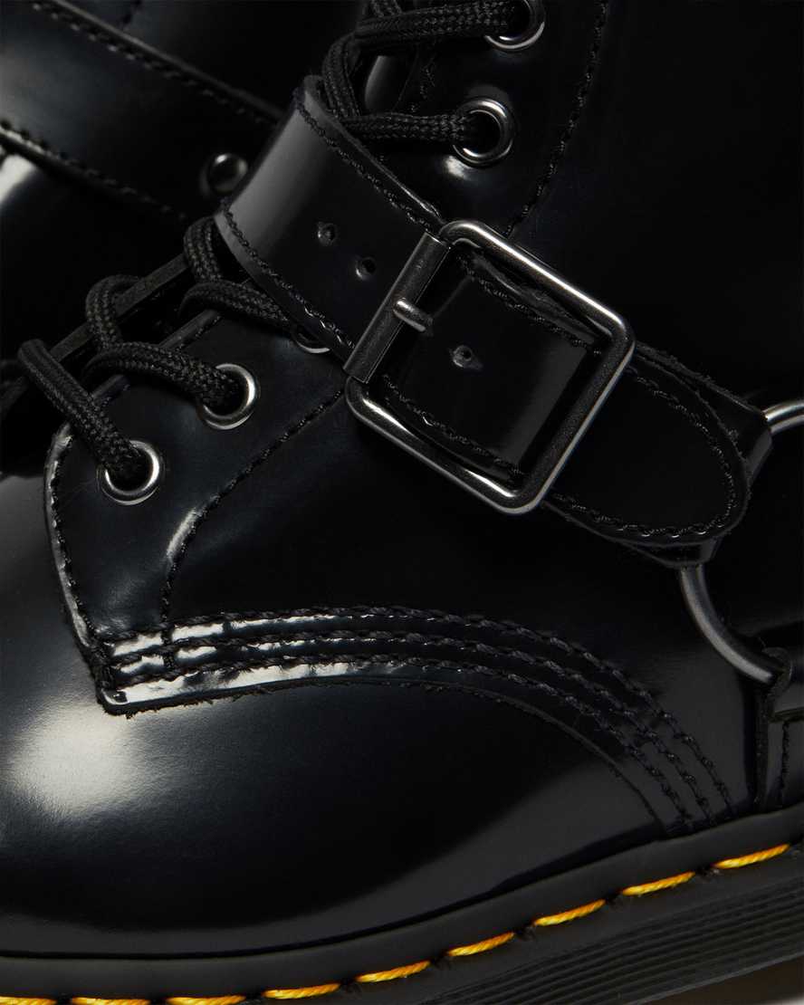 schwarze dr. martens 1460 harness damen-schnürstiefel