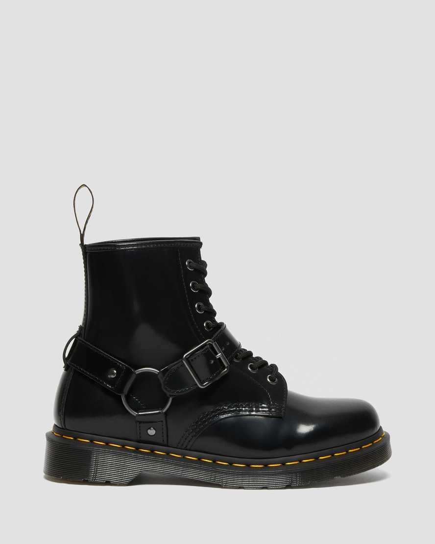 schwarze dr. martens 1460 harness damen-schnürstiefel
