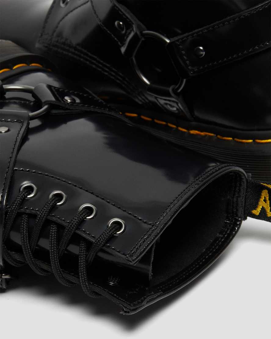 schwarze dr. martens 1460 harness damen-schnürstiefel