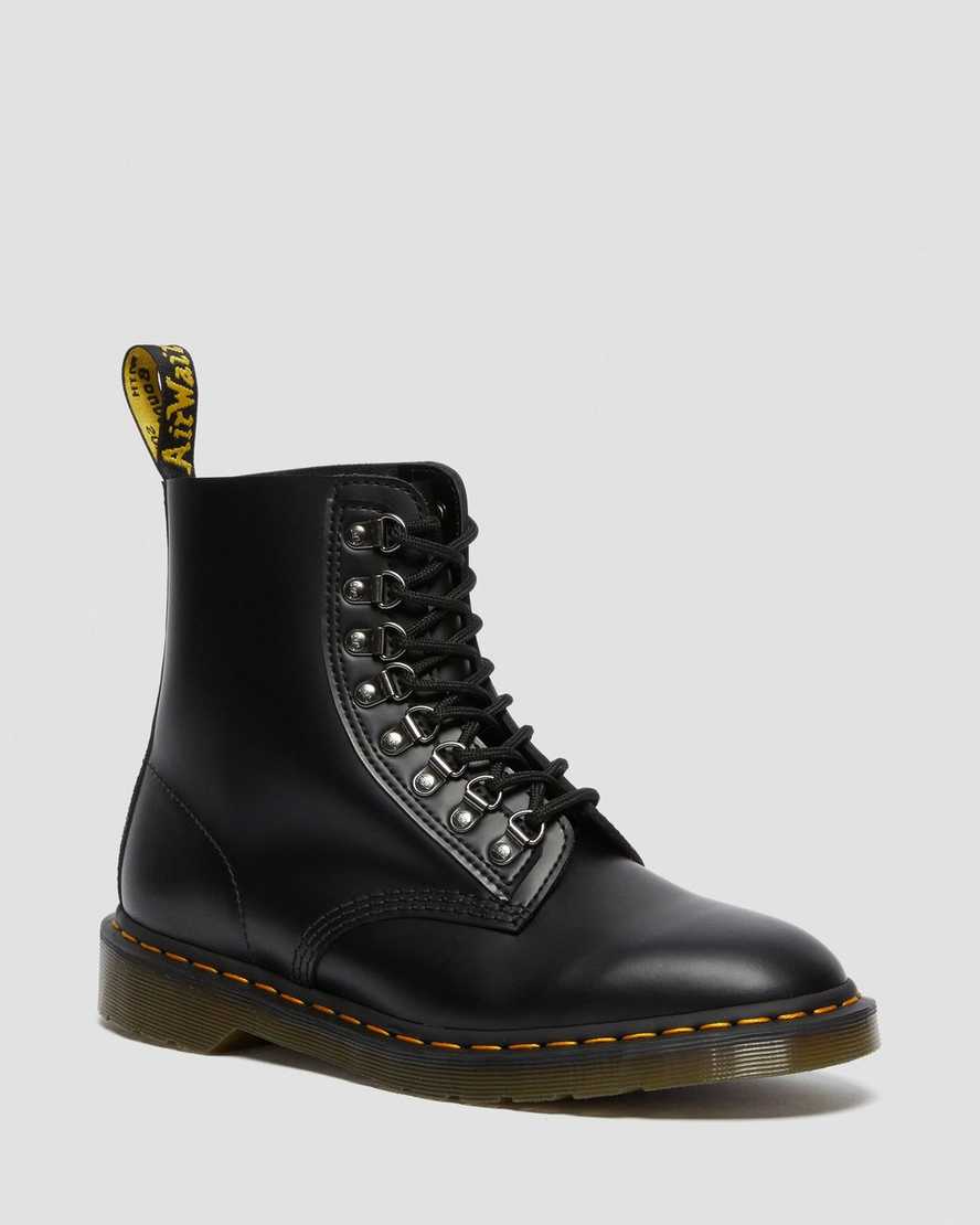 schwarze dr. martens 1460 pascal verso smooth damen-schnürstiefel