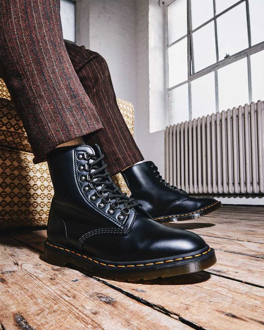 schwarze dr. martens 1460 pascal verso smooth damen-schnürstiefel
