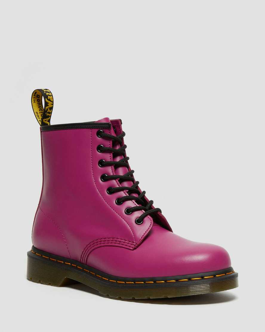 pinkfarbene dr. martens 1460 smooth damen-schnürstiefel