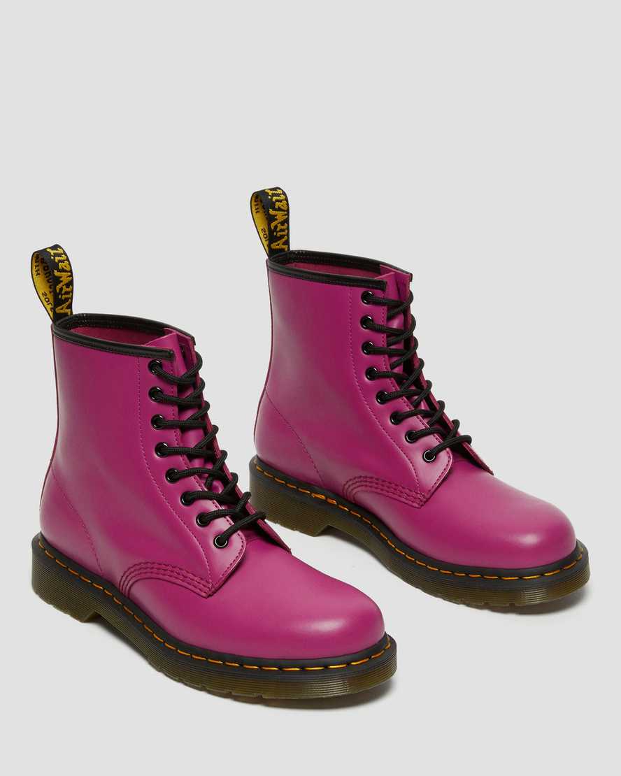 pinkfarbene dr. martens 1460 smooth damen-schnürstiefel
