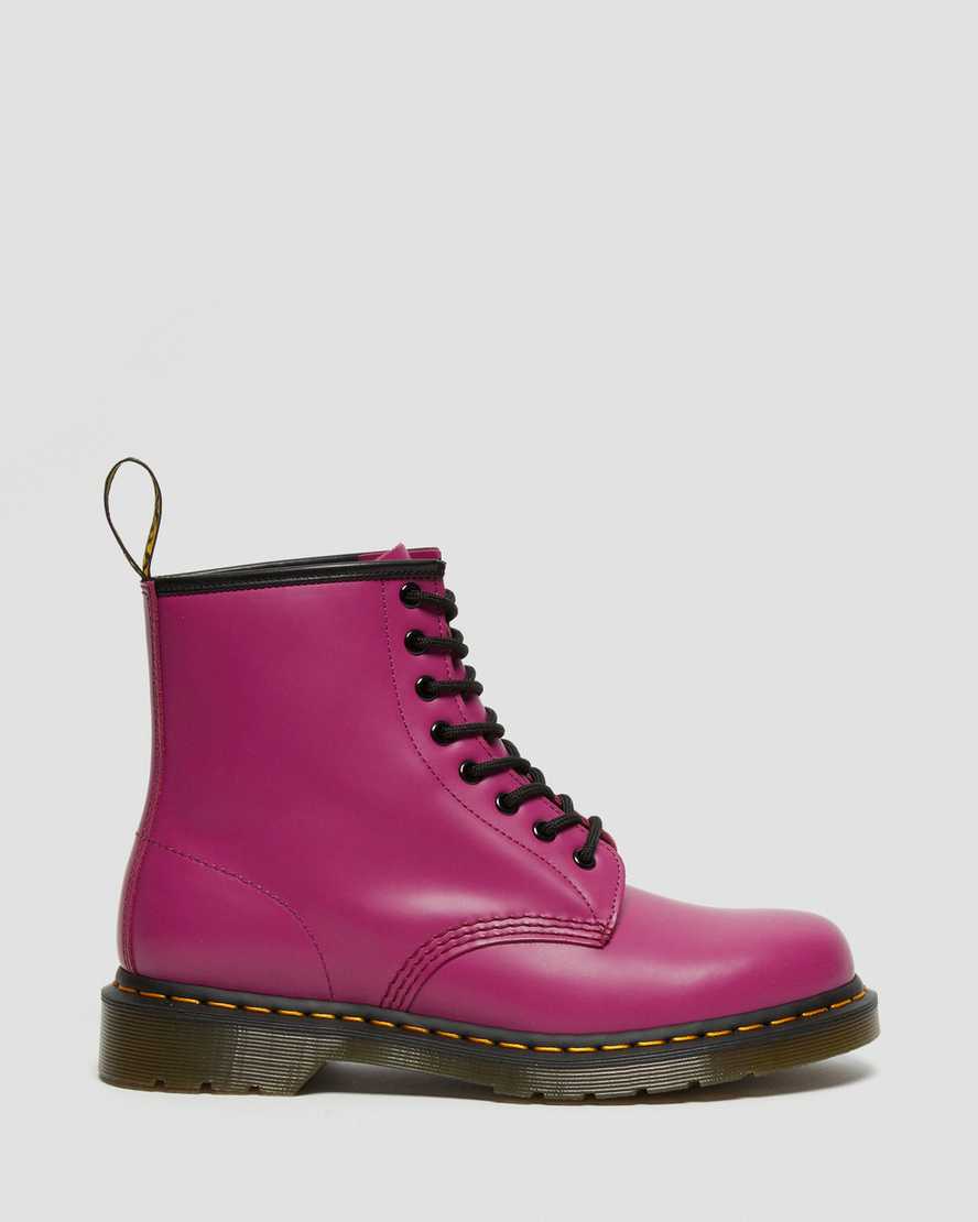 pinkfarbene dr. martens 1460 smooth damen-schnürstiefel