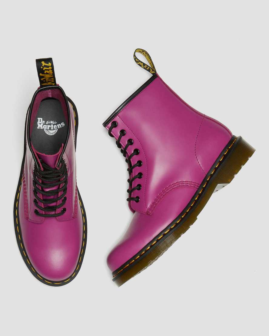 pinkfarbene dr. martens 1460 smooth damen-schnürstiefel
