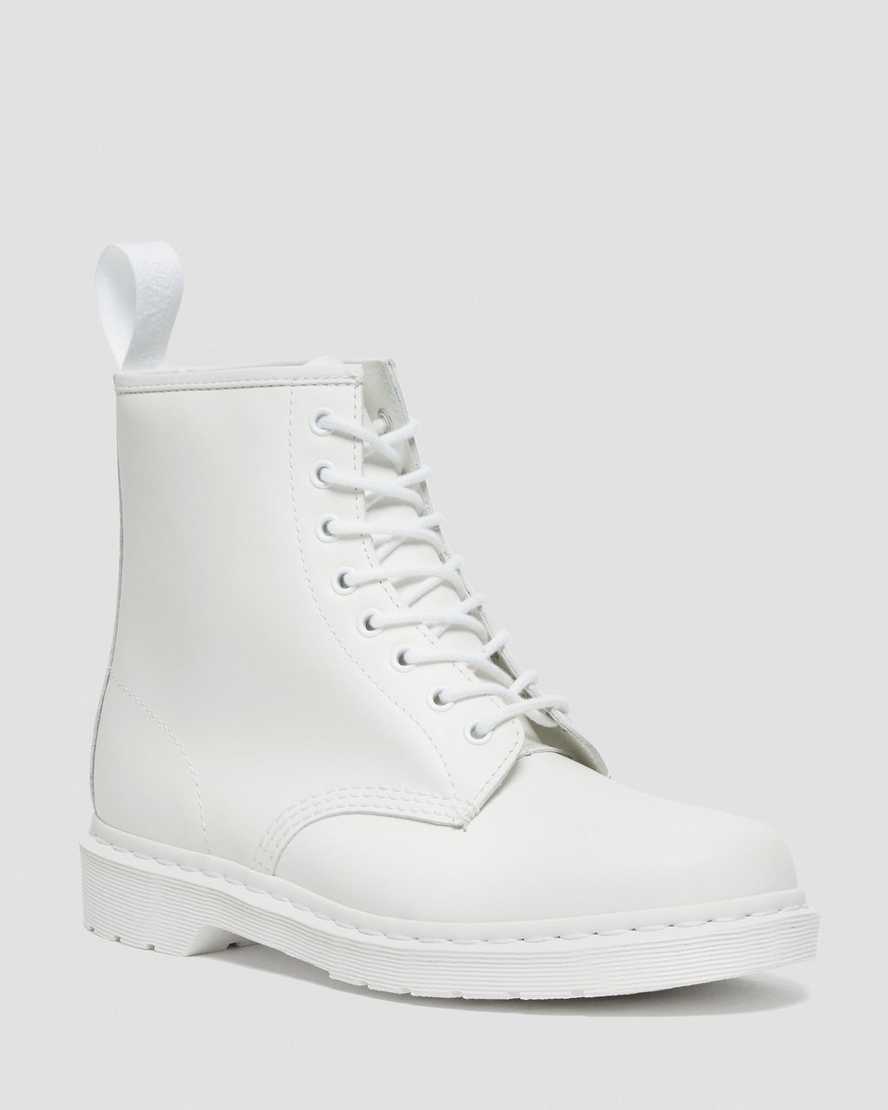 weiße dr. martens 1460 mono smooth damen-schnürstiefel