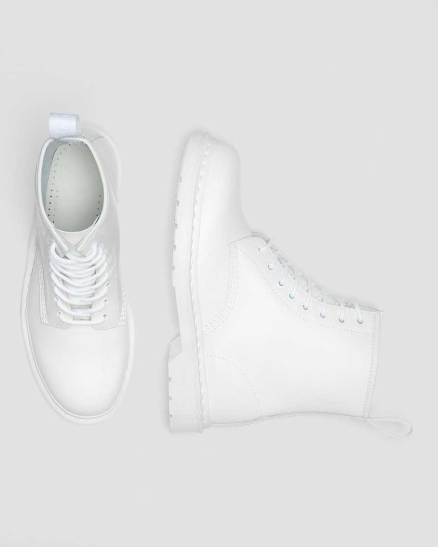 weiße dr. martens 1460 mono smooth damen-schnürstiefel