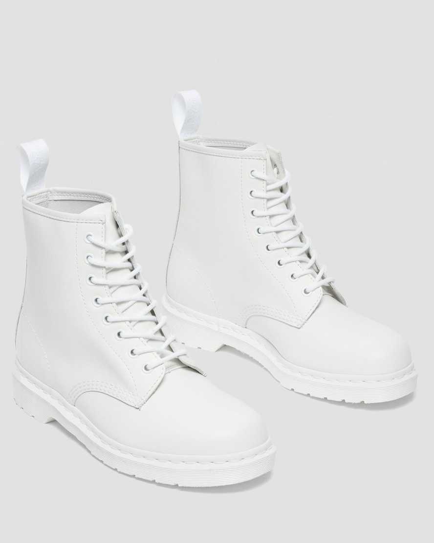 weiße dr. martens 1460 mono smooth damen-schnürstiefel