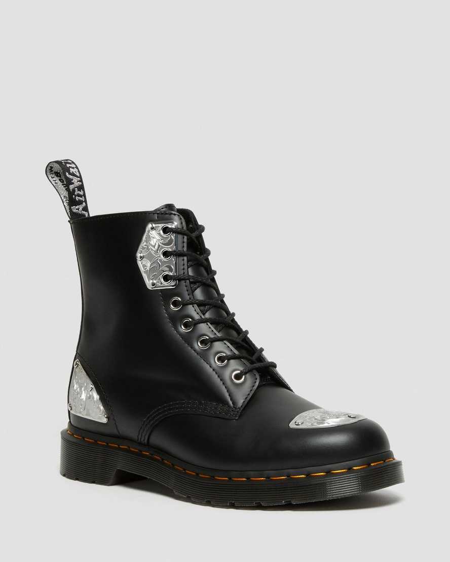 schwarze dr. martens king nerd 1460 damen-schnürstiefel