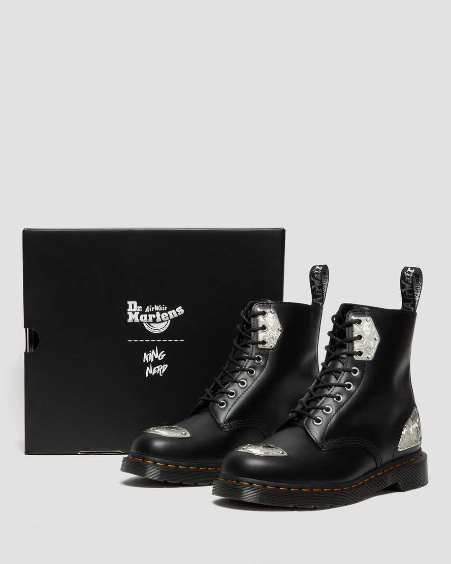 schwarze dr. martens king nerd 1460 damen-schnürstiefel