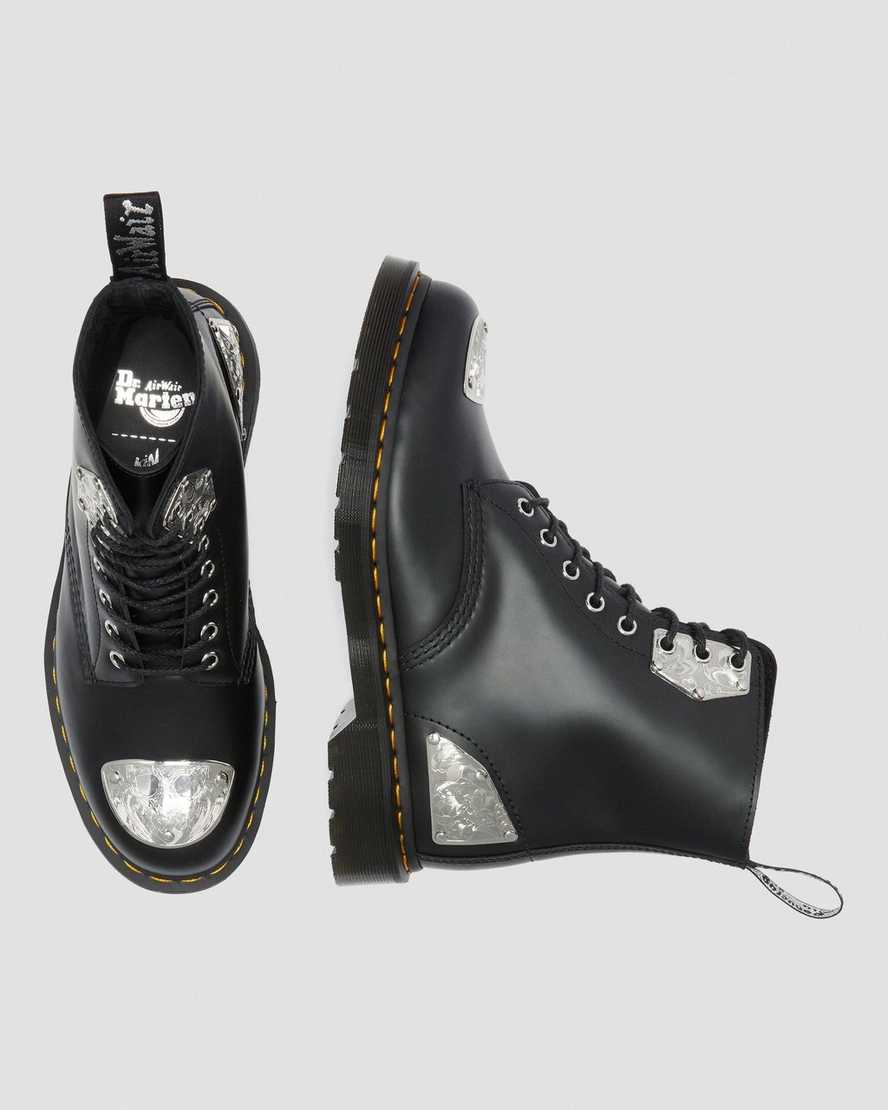 schwarze dr. martens king nerd 1460 damen-schnürstiefel