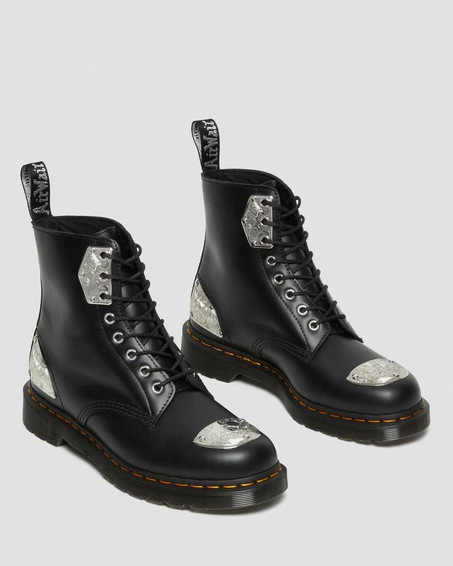 schwarze dr. martens king nerd 1460 damen-schnürstiefel