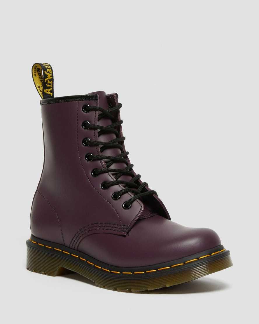 lila dr. martens 1460 smooth damen-schnürstiefel