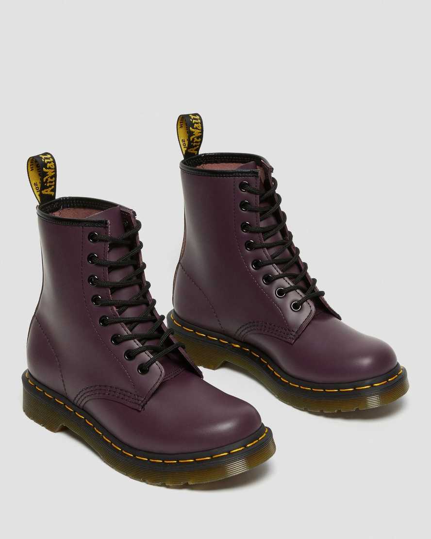 lila dr. martens 1460 smooth damen-schnürstiefel