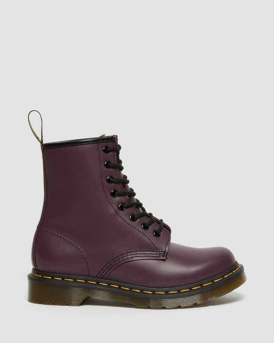lila dr. martens 1460 smooth damen-schnürstiefel