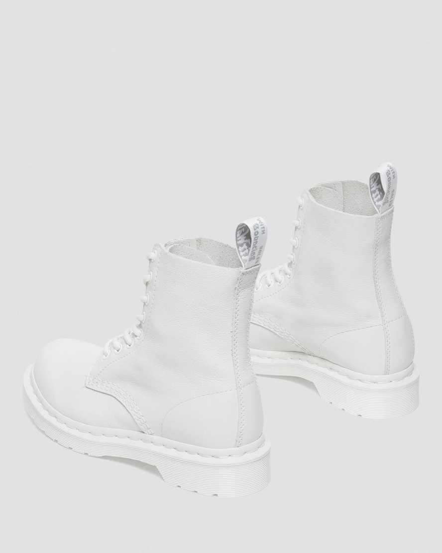 weiße dr. martens 1460 pascal mono damen-schnürstiefel