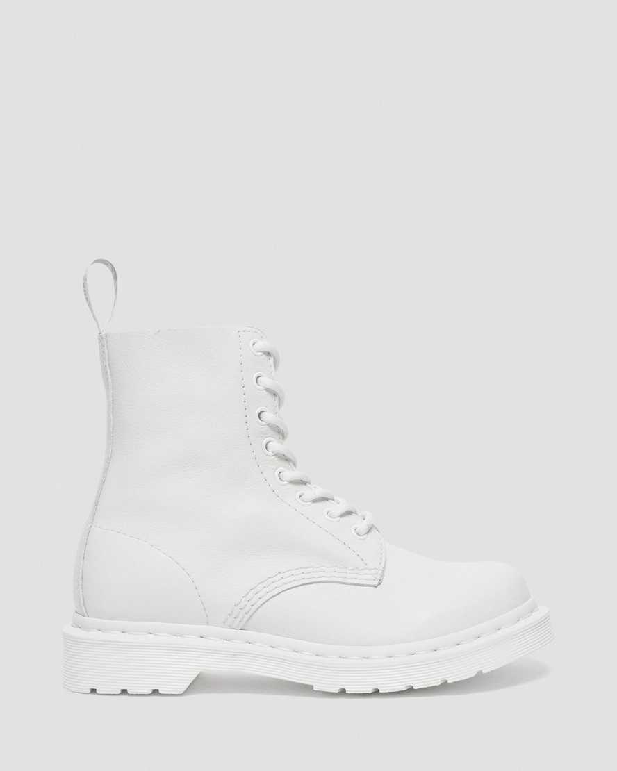 weiße dr. martens 1460 pascal mono damen-schnürstiefel