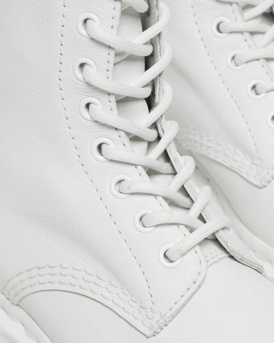 weiße dr. martens 1460 pascal mono damen-schnürstiefel