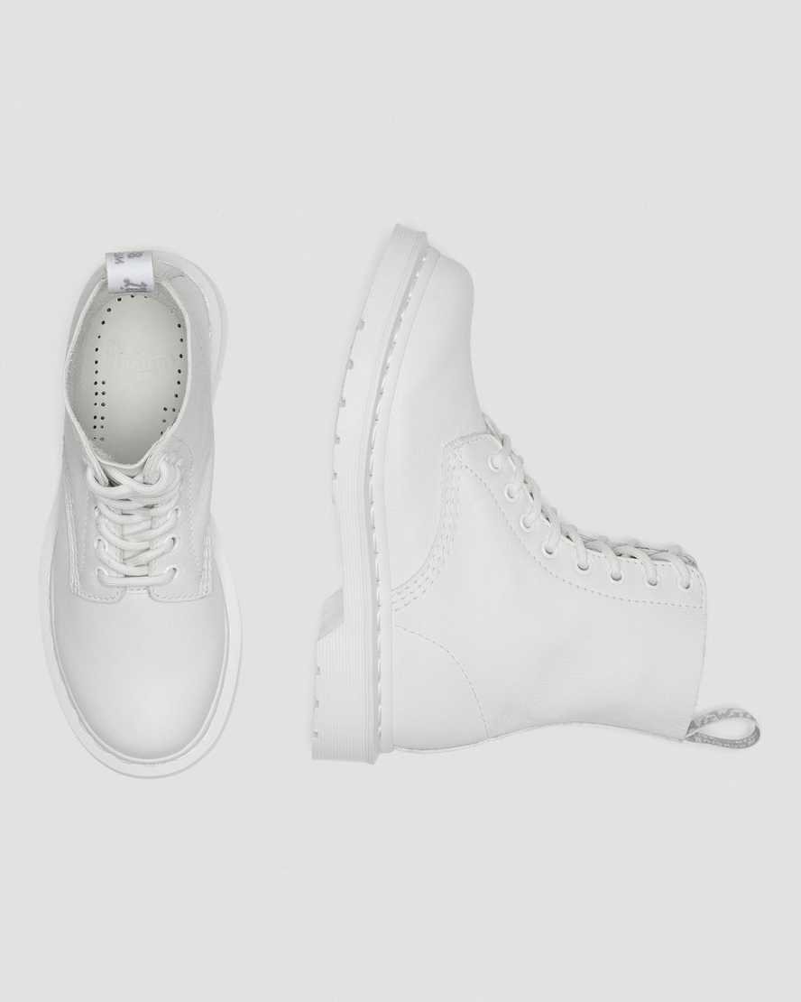 weiße dr. martens 1460 pascal mono damen-schnürstiefel