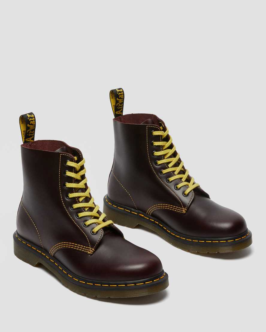 burgunderrote dr. martens 1460 pascal atlas damen-schnürstiefel