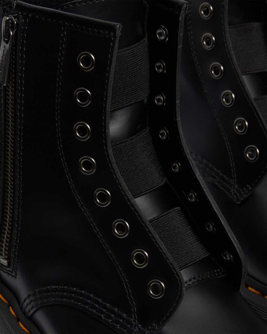 schwarze dr. martens 1460 elastic smooth damen-schnürstiefel