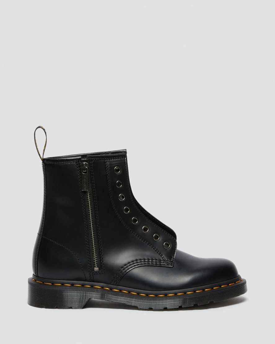 schwarze dr. martens 1460 elastic smooth damen-schnürstiefel