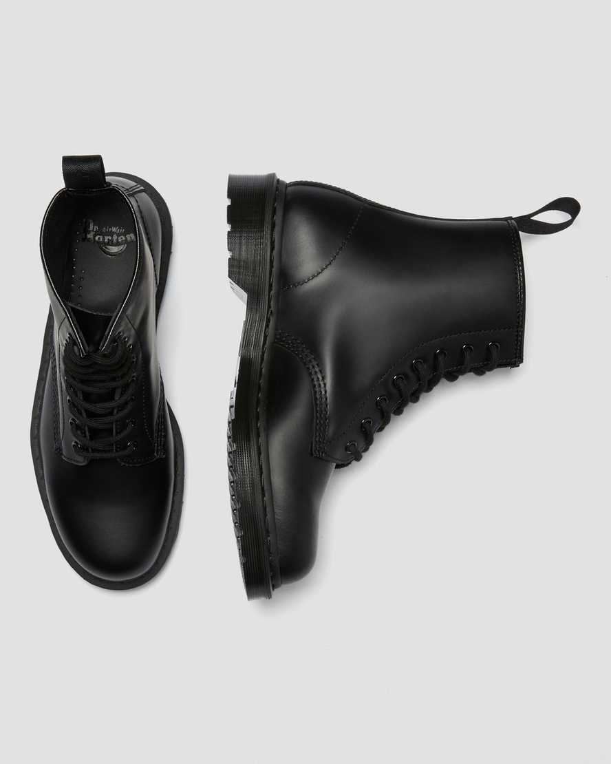 schwarze dr. martens 1460 mono smooth damen-schnürstiefel