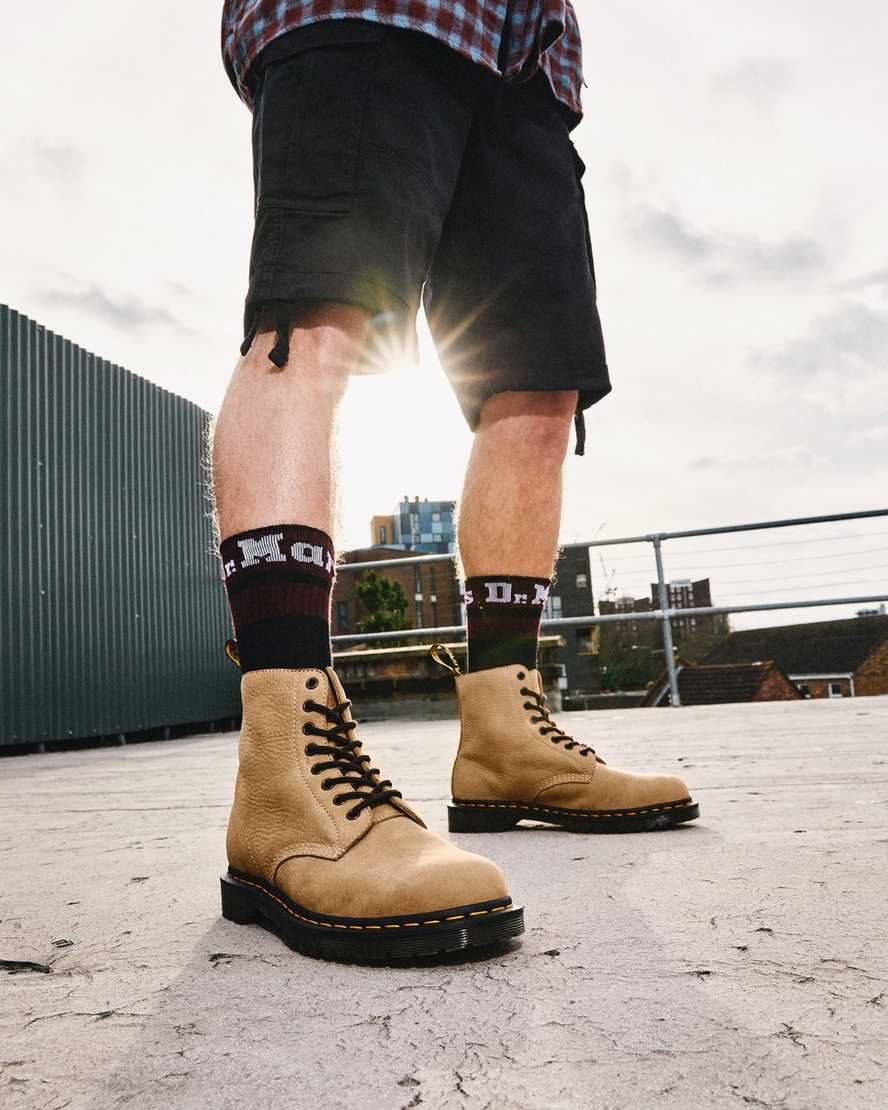 braune dr. martens 1460 pascal damen-schnürstiefel