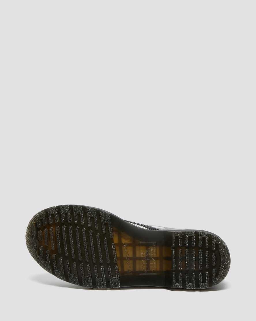 schwarze dr. martens 1460 polka dot glatte damen-schnürstiefel