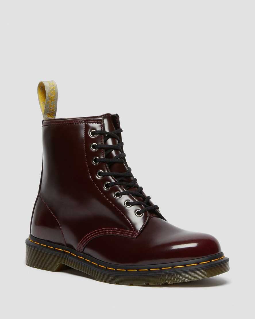 rote dr. martens 1460 damen-schnürstiefel