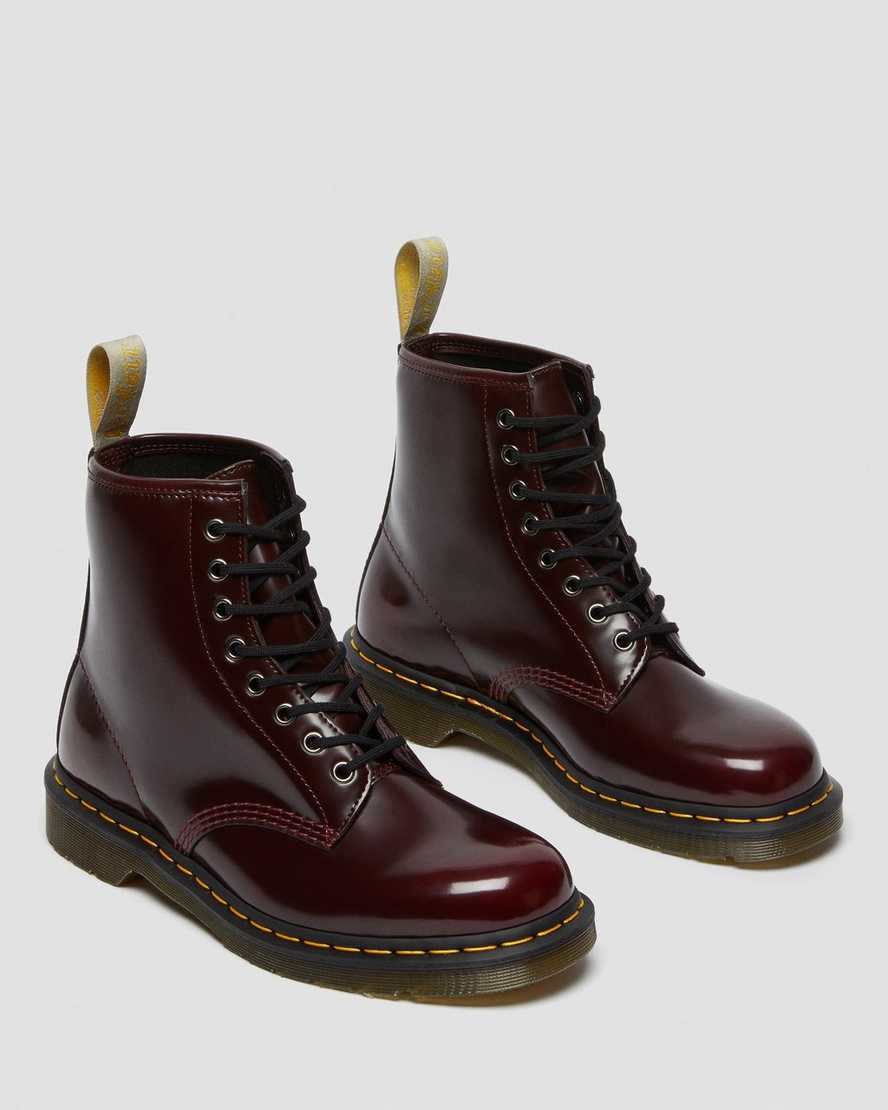 rote dr. martens 1460 damen-schnürstiefel