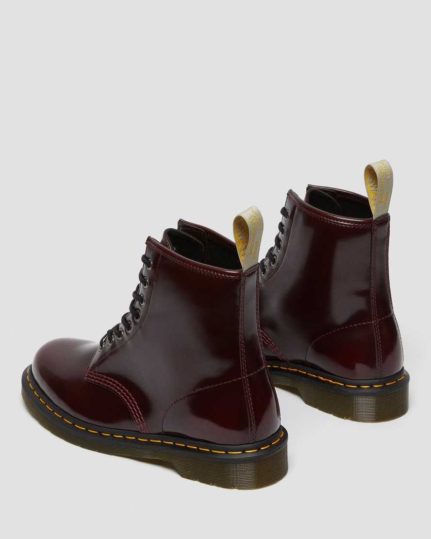 rote dr. martens 1460 damen-schnürstiefel