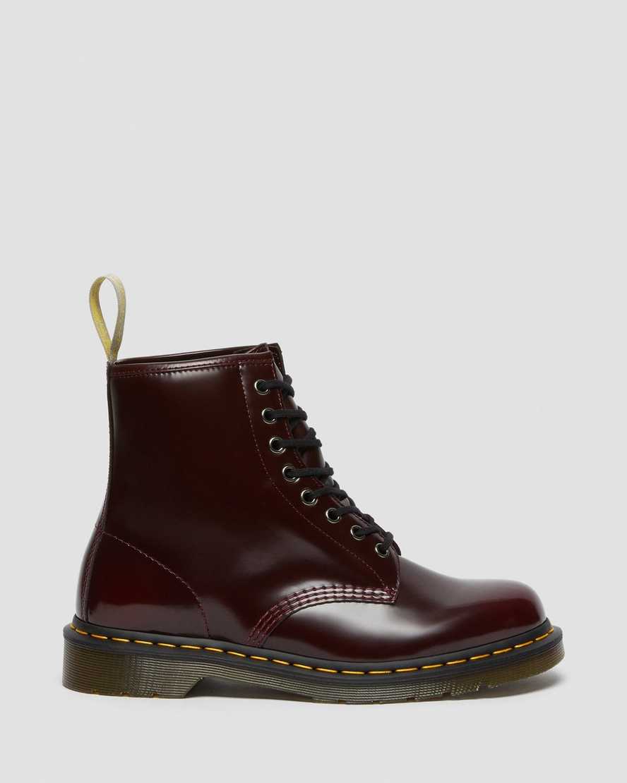 rote dr. martens 1460 damen-schnürstiefel