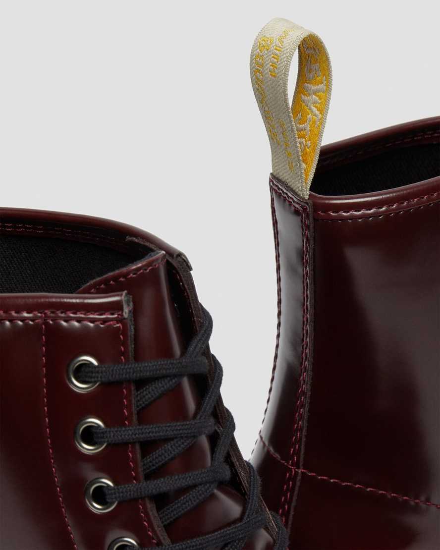 rote dr. martens 1460 damen-schnürstiefel
