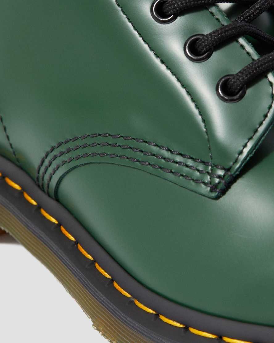 grüne dr. martens 1460 smooth damen-schnürstiefel