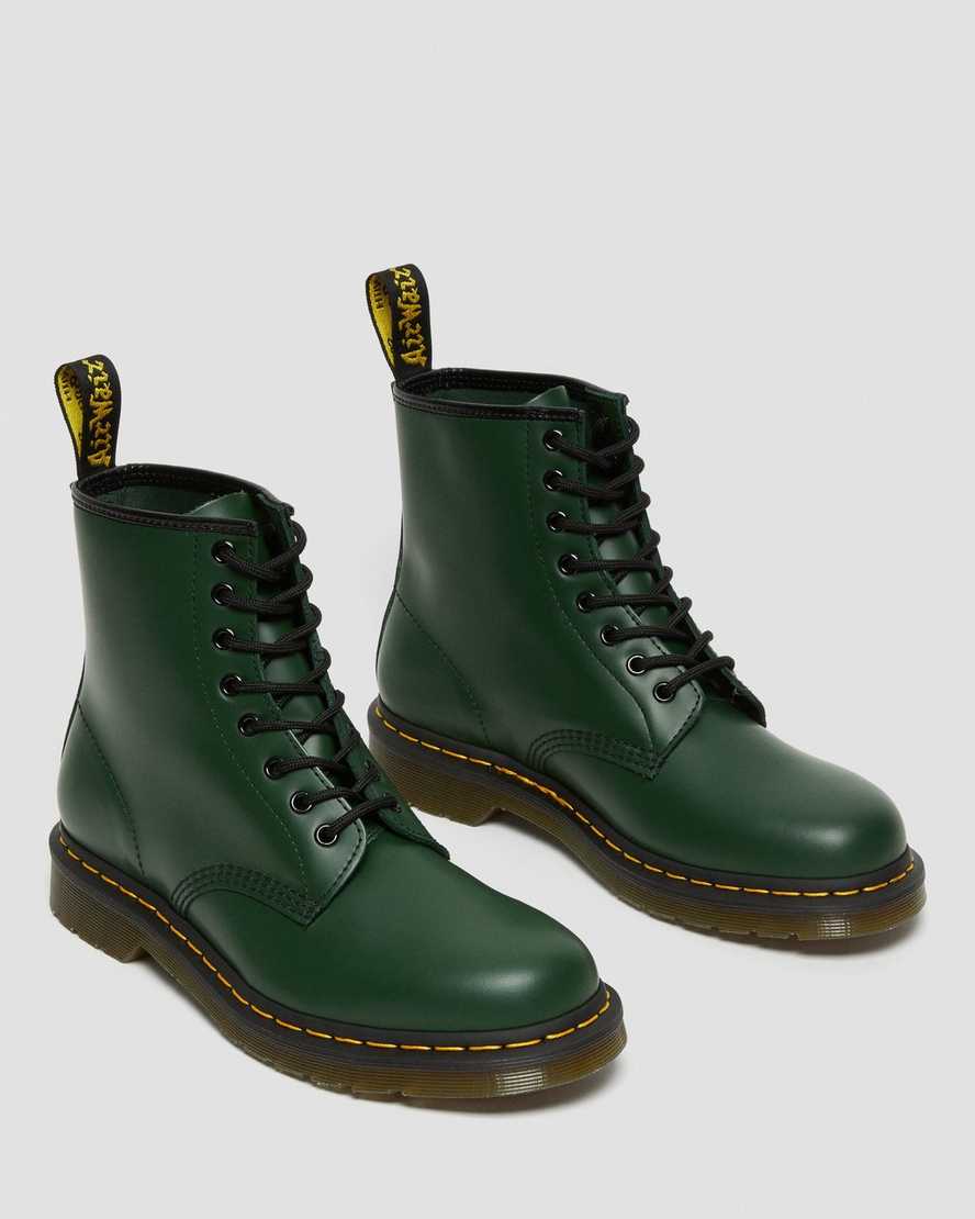 grüne dr. martens 1460 smooth damen-schnürstiefel