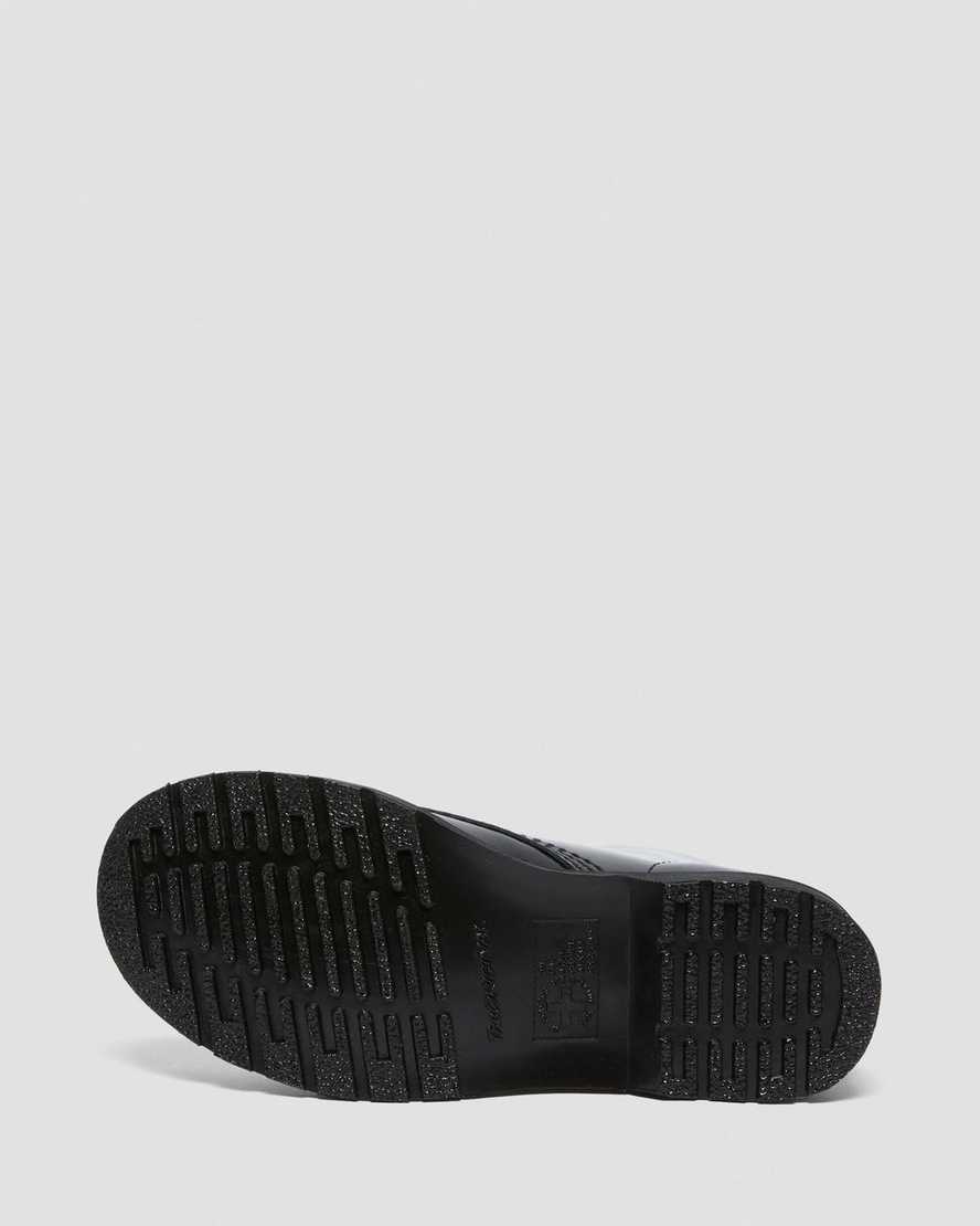 schwarze dr. martens 1460 mono lackleder-schnürstiefel für damen.