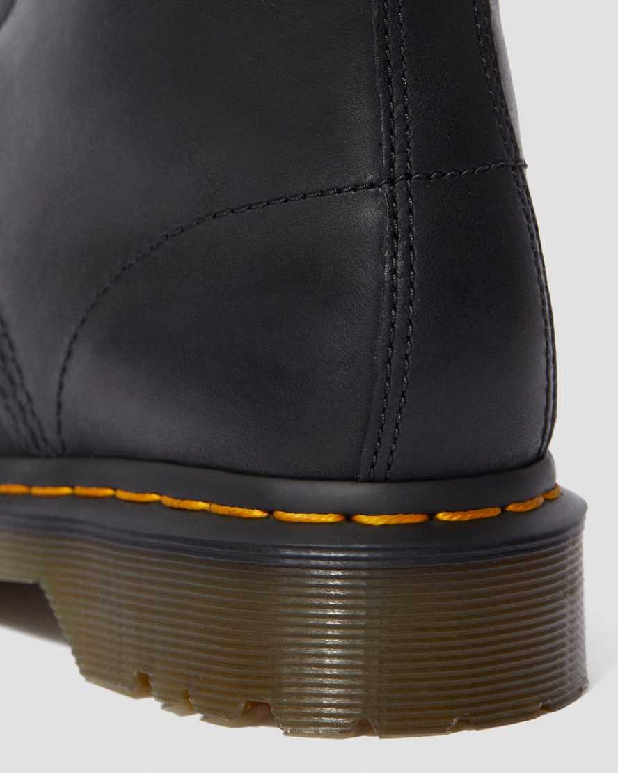 schwarze dr. martens 1460 damen-schnürstiefel mit kunstfellfutter