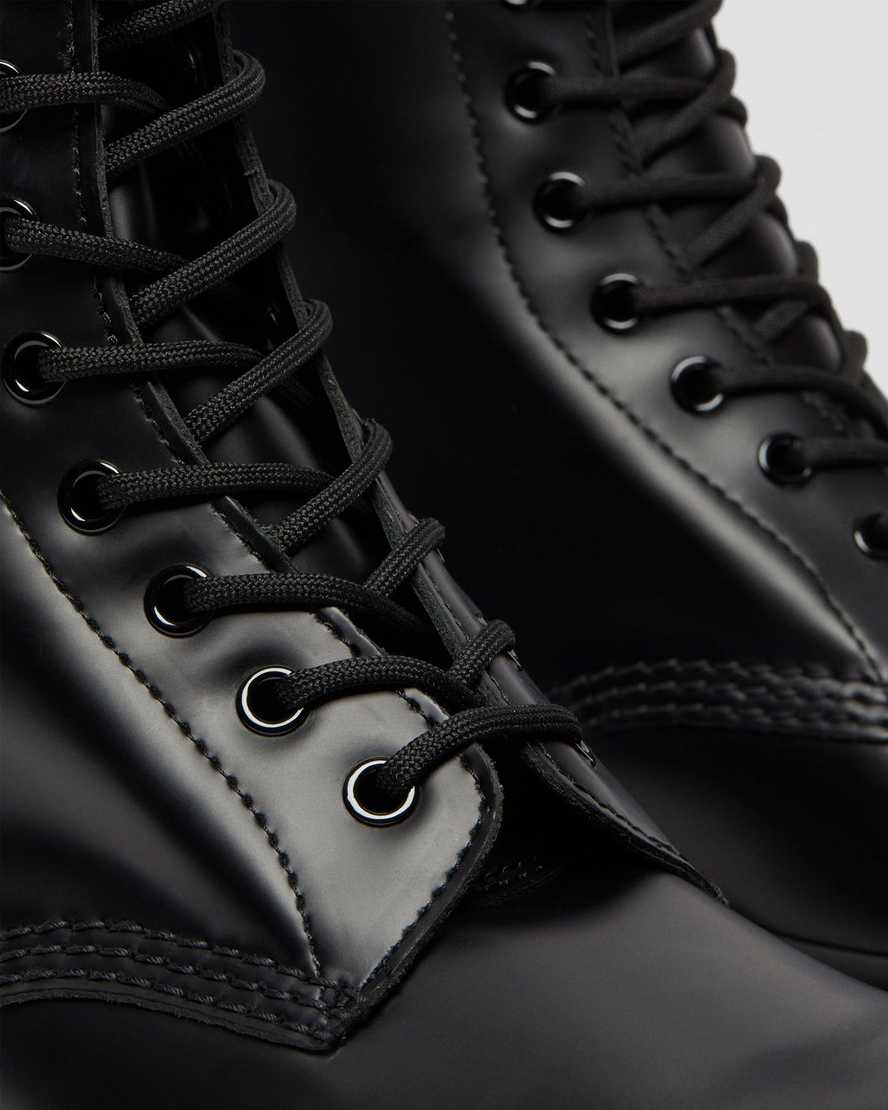 schwarze dr. martens 1490 smooth damenstiefel mittelhoch