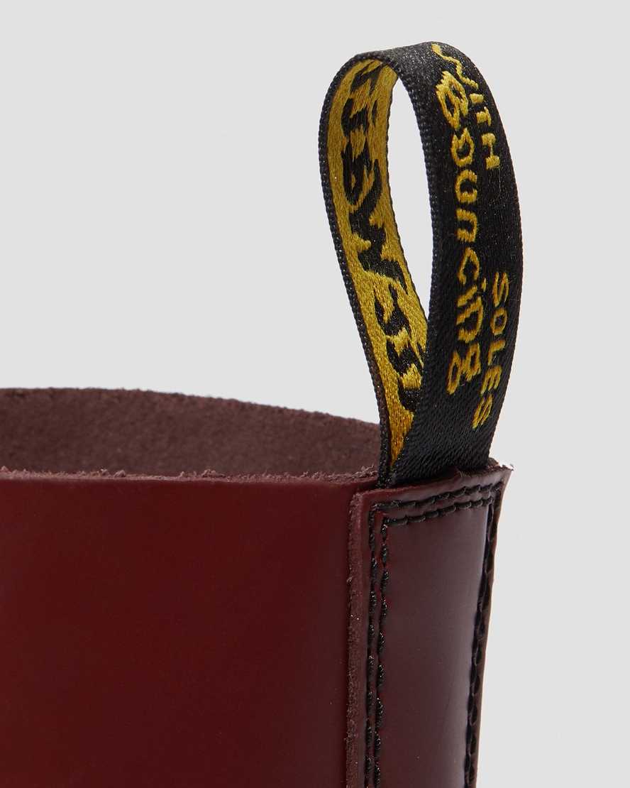 rote dr. martens 1490 smooth damenstiefel mittelhoch