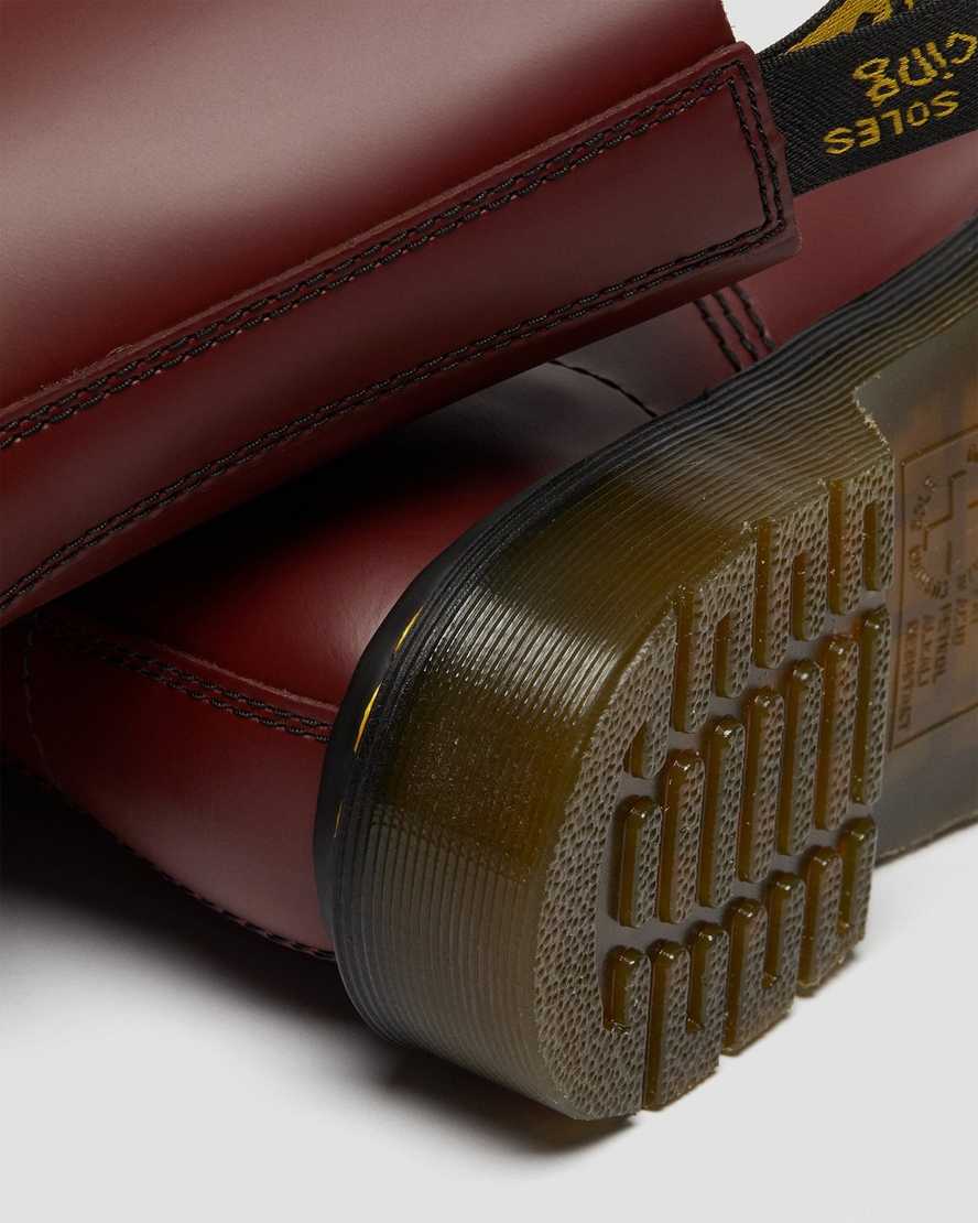 rote dr. martens 1490 smooth damenstiefel mittelhoch
