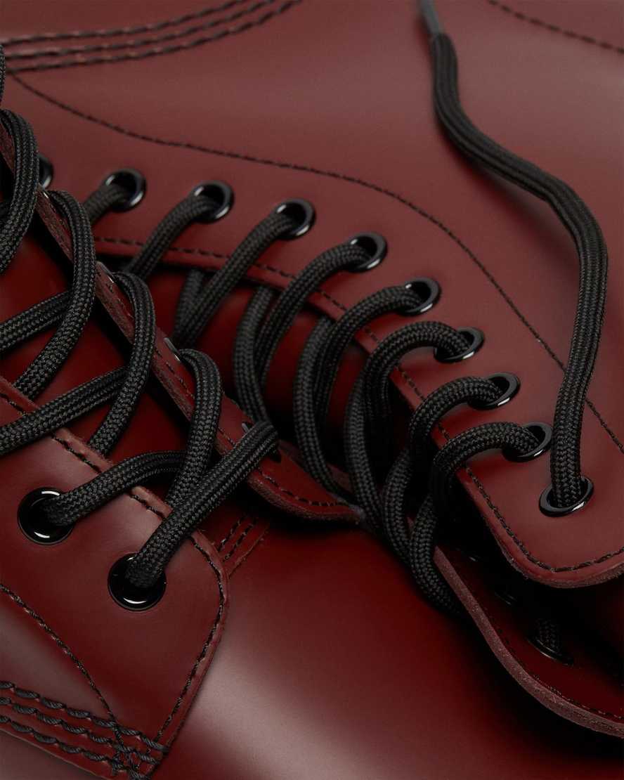 rote dr. martens 1490 smooth damenstiefel mittelhoch