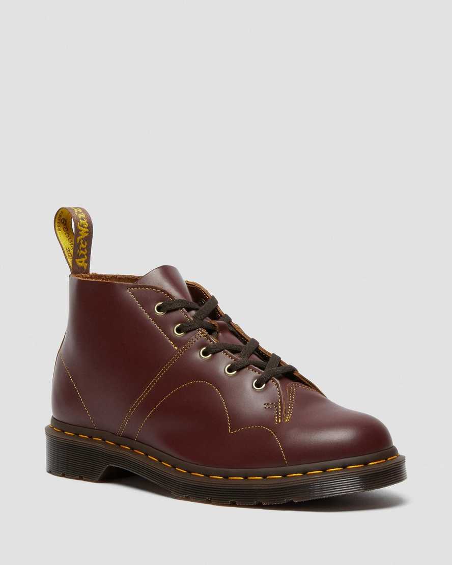 burgunderrote dr. martens church vintage damen-monkey-boots