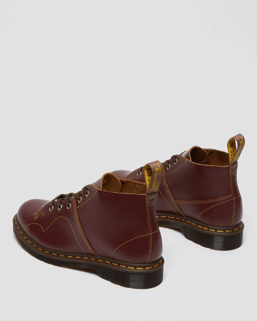 burgunderrote dr. martens church vintage damen-monkey-boots