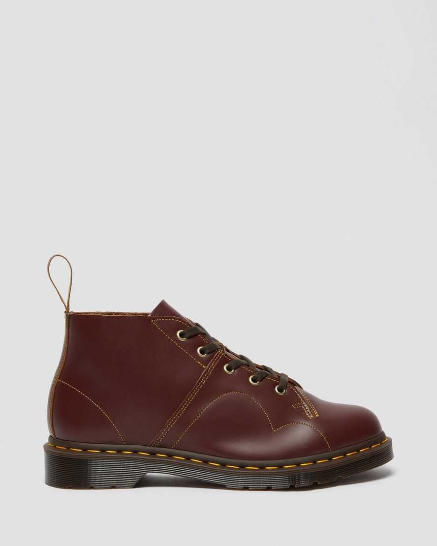 burgunderrote dr. martens church vintage damen-monkey-boots