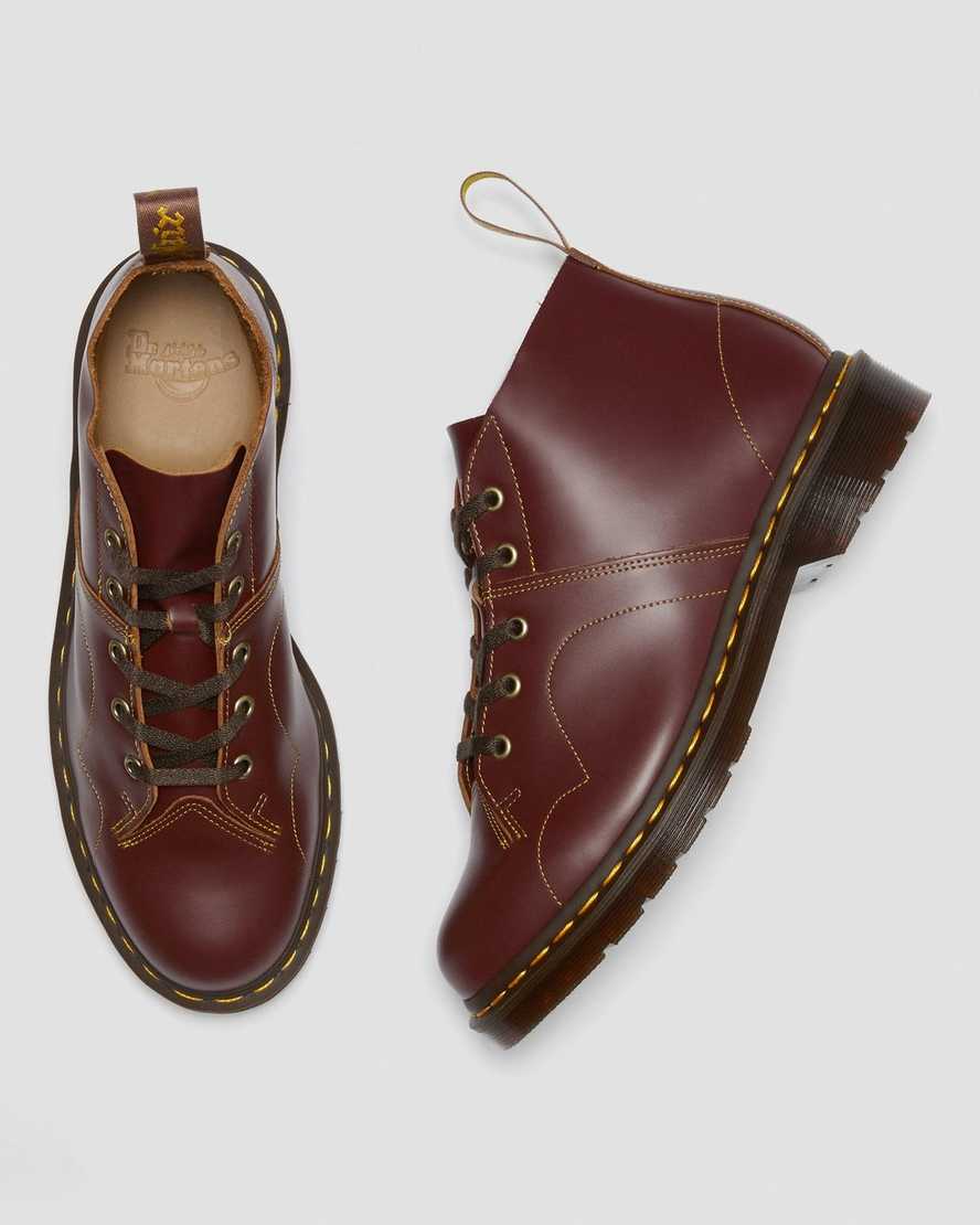 burgunderrote dr. martens church vintage damen-monkey-boots