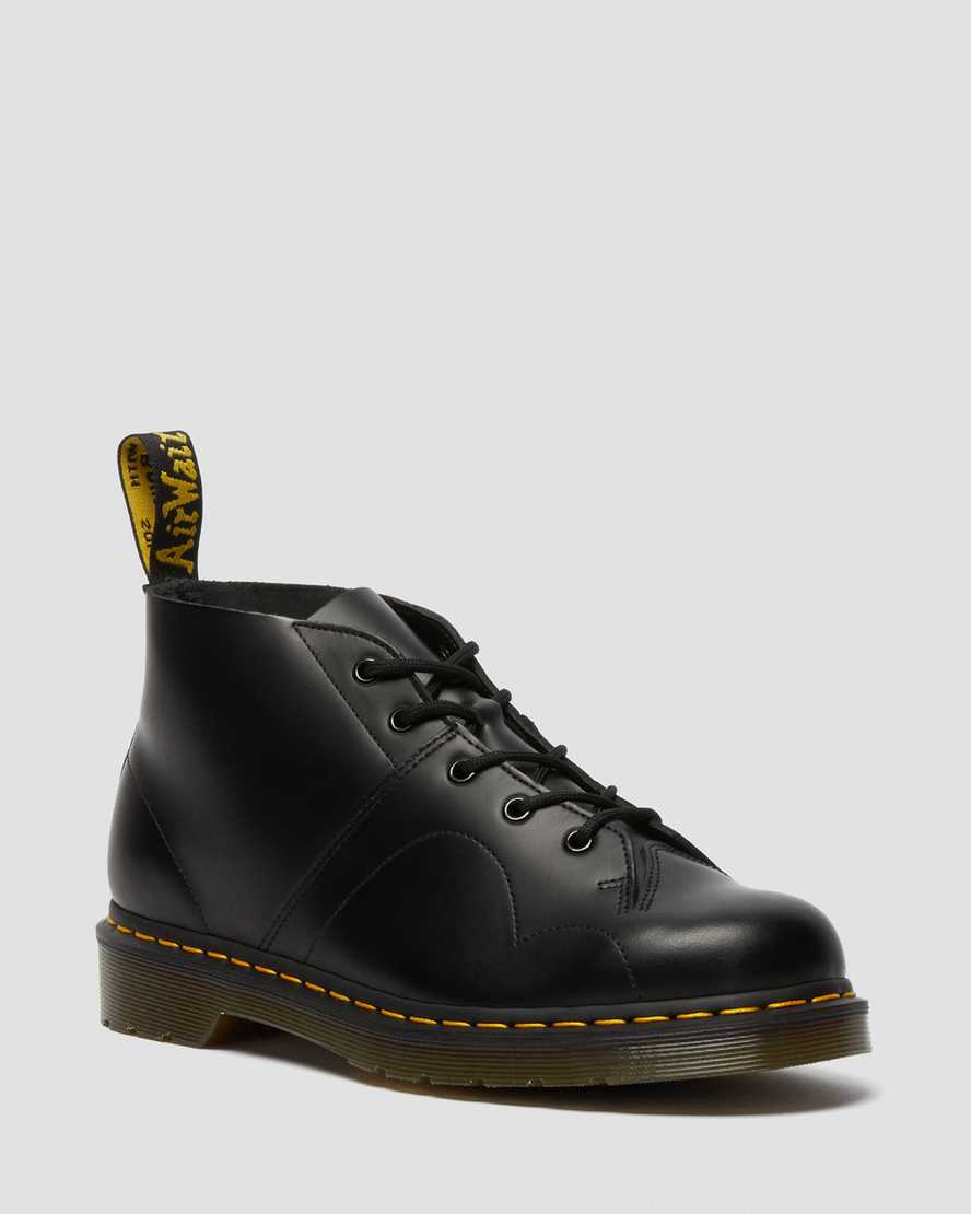 schwarze dr. martens church smooth damen-monkey-boots